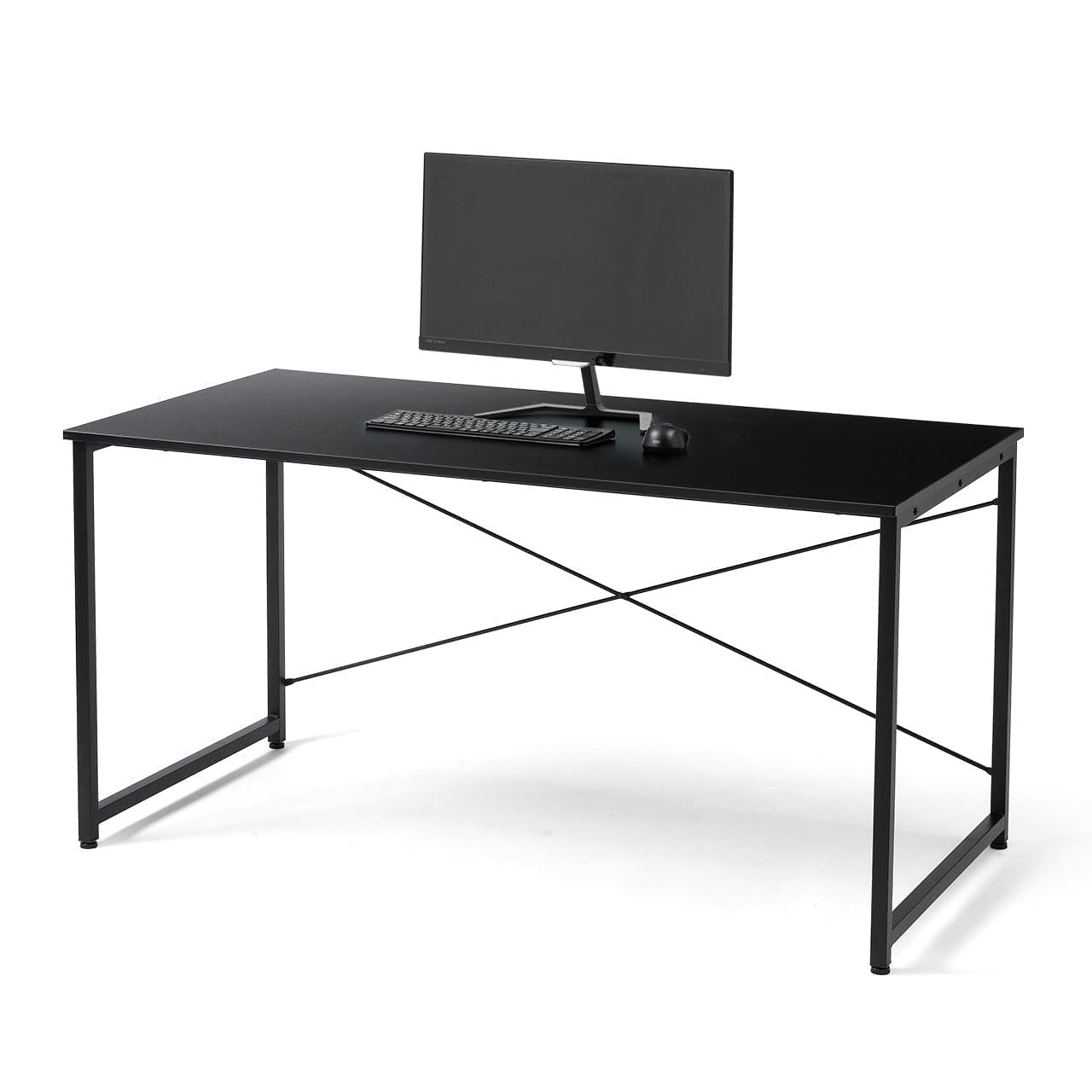 PCデスク　140cm幅　ブラウン×黒 ワークデスク 幅140cm 木製 （ 法人限定 オフィスデスク デスク